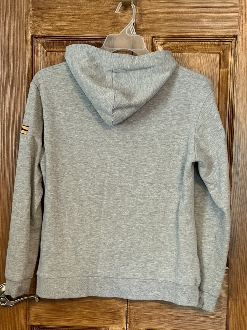 Captain Marvel Gray Crewneck Hoodie with Multicolor Embroidered Star Emblem Lg - Picture 3 of 8